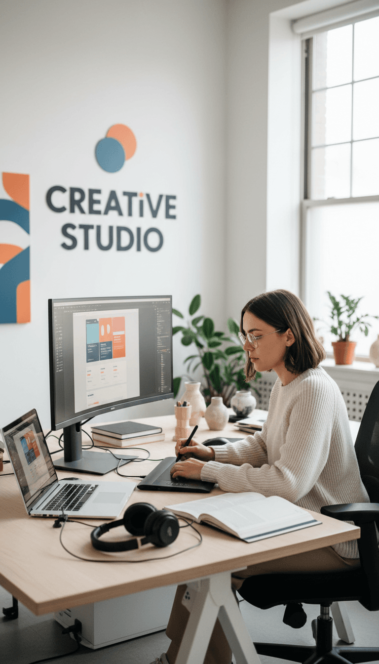 Web designer collaborating on conversion-focused website project